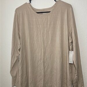 Chico's Tan Women's Long-Sleeve Tee, Size 3P (Runs Large)
